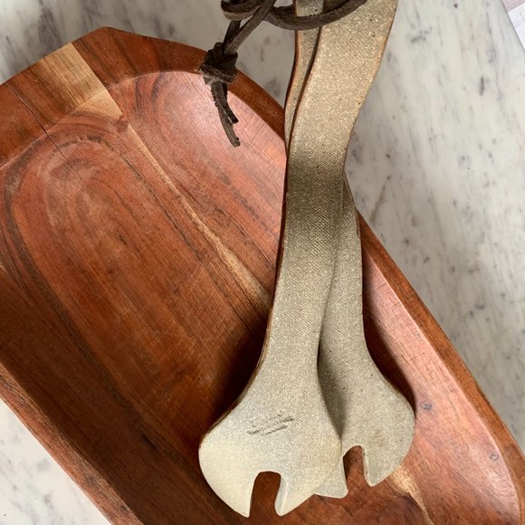 Handmade Pottery Salad Thongs - Picture 4 of 4